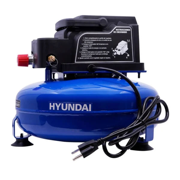 MINI COMPRESOR DE AIRE ELÉCTRICO HYUNDAI 12 LITROS 100PSI/7BAR C/MOTOR 1/3HP - HYAC15 - Imagen 7