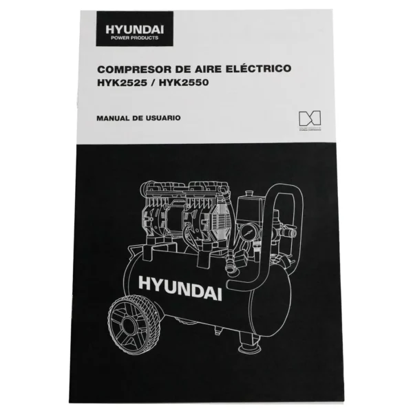 COMPRESOR ELECTRICO 0.75 HP HYUNDAI 25 LITROS 110V-60HZ - HYK2525 - Imagen 8