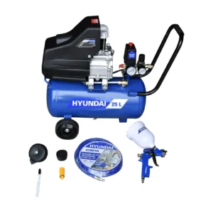 COMPRESOR HYUNDAI 25 LITROS 2.5 HP C/MANGUERA Y PISTOLA – HYAC25K