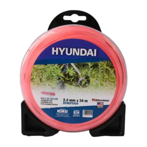 HILO NYLON CUADRADO CON POLIMERO ROJO PARA DESMALEZADORA 2.4MM X 34M – HYNCP2434