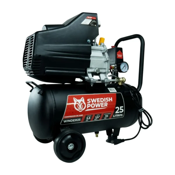 COMPRESOR DE AIRE SWEDISH HUSKY POWER 25 LITROS 2.5 HP C/MANGUERA Y PISTOLA - WINDER25 - Imagen 4